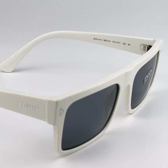 NEW Prada PRA10S 17K07T White Blue Vintage Rectangle Unisex Sunglasses PR A10S - Picture 9 of 11